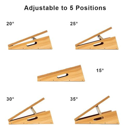 StrongTek Wooden Slant Board, Extra-Large 16 x 18 in, 5 Adjustable Angles - style: Extra-Large