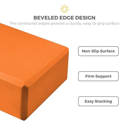 3in Yoga Blocks Bulk, 10 Pack, 3x6x9in - color: Orange