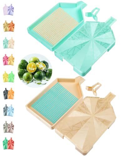 ForeverYoung Crystalline 2-Piece Diamond Art Trays with Lids, Citrus Mint | 2-Piece diamond painting trays keeps diamond art beads organized. Practical diamond painting accessories for projects. - color: Citrus Mint