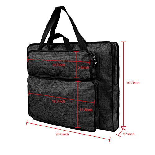 Students' Water-Resistant Portfolio Tote for Art Supplies - 8K Drawing Board Carry Shoulder Bag - Durable Portfolio Case - color: #3，Black