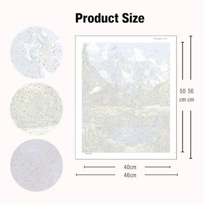 Muzagroo Paint by Numbers Oil Painting Kits for Adults DIY Landscape Oil Painting for Beginners Hand Crafts Kits with Brushes and Acrylic Paints 16x20 inches (Landscape) - color: Landscape