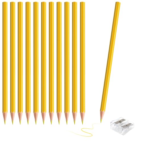 12 Pack Yellow Colored Pencils for Kids, Pre-sharpened Art Pencils Back to School Supplies Set, Drawing Sketching Pencils for Students, Teachers, Classroom - color: yellow