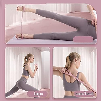 Figure 8 Resistance Band for Exercise – Stretch Band for Arms, Legs, Core & Shoulders – Elastic Workout Band for Home Fitness, Yoga, Pilates & Physical Therapy – Portable Training Equipment, Purple