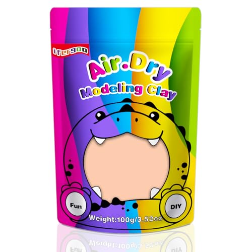 ifergoo 100g Skin Air Dry Clay, 3.5oz DIY Creative Modeling Clay for Kids | Refill Foam Magic Clay for School Art & Craft Project, Slime Supplies, Ultra-light & Soft, Gift for Age 3-12 Boys & Girls - color: Skin/100g