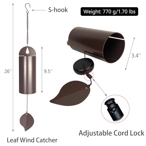 Deep Tone Wind Chimes for Outside, 26-Inch Memorial Serenity Bell - size: Bronze