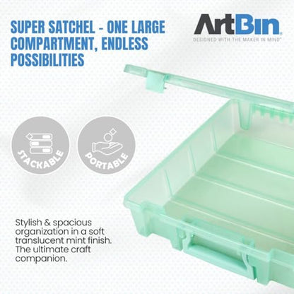 ArtBin 6955RJ Super Satchel 1-Compartment Box, Art & Craft Organizer, 1-Pack, Translucent Mint - color: Mint
