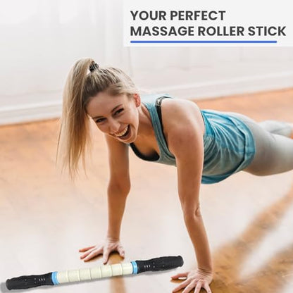 Muscle Roller Stick Ctwctr Massage Roller for Lymphatic Drainage, Cellulite Massager, Leg Massager for Circulation and Pain Relief, Deep Tissue & Trigger Point Massage - color: White