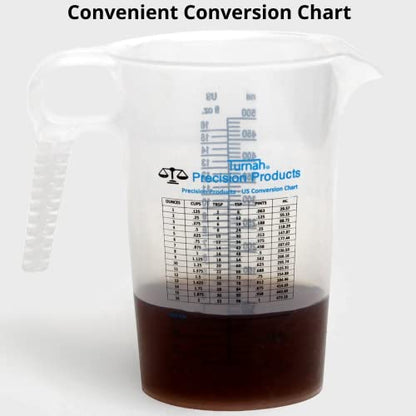 16oz, 1 Pint (2 cup) Measure Pitcher - Convenient Conversion Chart – Multi Purpose Food Grade Great for Cooking, Hobbies, Shop Oil, Fluids, Pool Spa and Lawn with High Chemical Resistance by Turnah - size: 16 oz