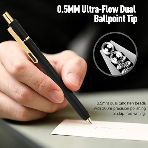 6Pcs Gel Pens-0.5mm Fine Point Black Ink with 3 Extra Refills, Soft Comfortable Grip,Smooth Fluent Writing,Retractable Design for Men Journal,Business Office and Nurse Note Taking (Black Gray White) - color: Black Gray White