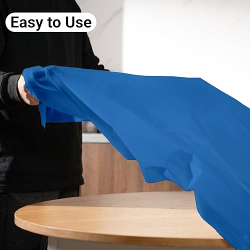 Auros 10-Pack Blue Plastic Table Cloth, 84" Round Disposable Table Cover | Waterproof, Spill-Proof & Throw Away Table Cloth, Easy Cleanup for Party, Birthday, Wedding, Graduation, Picnic, Sky Blue - color: Sky Blue, size: 84" Round