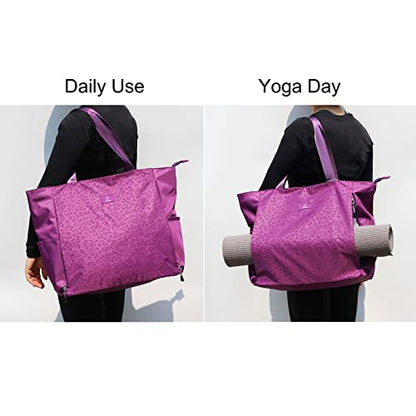 ESVAN Yoga Mat Bag Yoga Tote Carrier Shoulder Bag Carryall Tote for Office,Yoga,Pilates,Travel,Beach and Gym - color: K