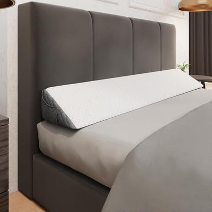 Kolbs Bed Wedge Pillow for Headboard | Modern Stylish Pillow to Fill Gap Between Headboard and Mattress | Bed Gap Filler (Queen Headboard Wedge Pillow - 60") - size: Queen Headboard Wedge Pillow - 60" - Grey