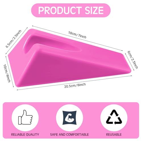 Suzile Mobilization Wedge 7.9 x 4.1 x 2 Inch Triangle Therapy Non Slip Silicone Wedge Pillow Sturdy Support for Relieve Spinal Pain Rehabilitation Tool (Pink) - color: Pink