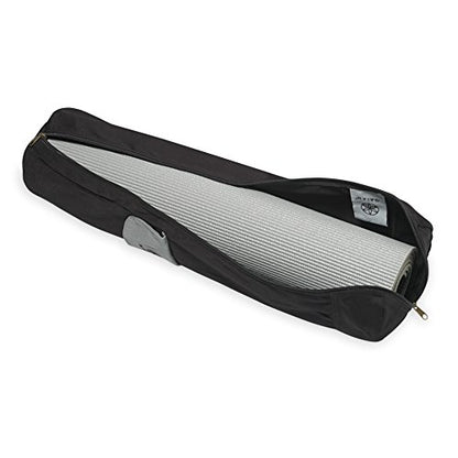 Gaiam Cargo Yoga Mat Bag, Full-Zip Carrier | Fits Most Mats | Front Zip Pocket | Phone Pocket & Earbuds Slit | Adjustable Strap | Women & Men - color: Granite Storm, size: 25" L x 6" diameter, Pack of 1