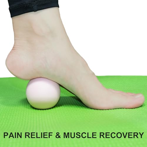 SIMPLECOOL Hard Massage Ball Lacrosse Ball Size Fascia Balls, 2 Pack, Pink | For Trigger Point Deep Tissue Myofascial Release Muscle Relax Plantar Fasciitis Relief Physiotherapy Yoga Pilates - color: Pink