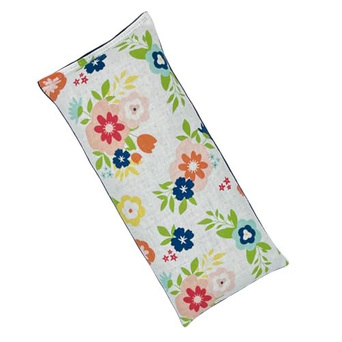 Eye Pillow for Yoga, Microwavable Moist Heat Eye Compress, Cold Pack, Weighted Pad for Relaxation or Meditation, Headache Migraine Relief (Navy) - color: Navy