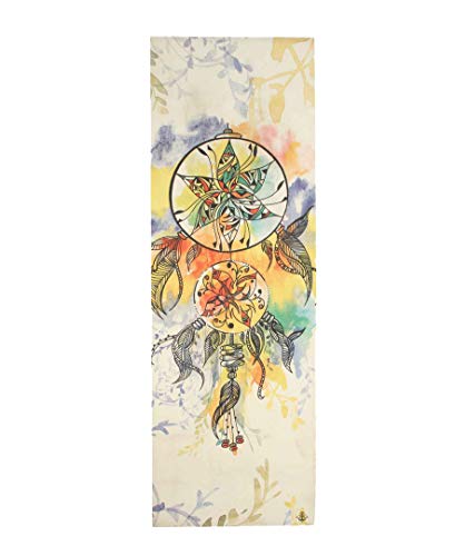 Shakti Warrior TPE Yoga Mat (72 inch x 24 inch x 6mm Thick) | Artist-designed premium TPE yoga mat with a non-slip surface for regular yoga, hot yoga, Pilates, workouts and practice. - color: Dreamcatcher