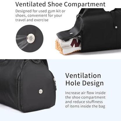 Handbag for Women Yoga Bag Large Capacity Yoga Pad Buckle with Shoe Compartment Water Bottle Sports Gym Bag Travel - color: C02-2 Black