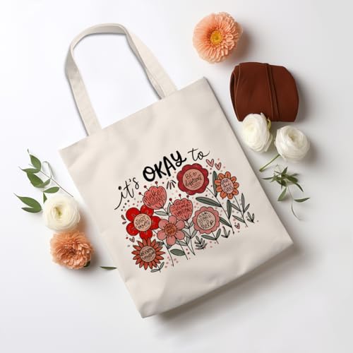 Inspirational Christian Gifts Canvas Tote Bag for Women, Christmas Friendship Birthday Religious Grocery Bags - color: Okay