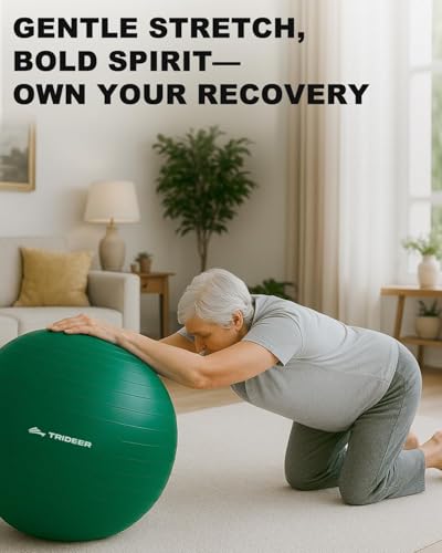Trideer Exercise Ball for Physical Therapy, Core Strength, Stability & Balance Training, Swiss Ball for Yoga, Fitness & Rehabilitation - size: Standard Support-Large (23-26 inches/58-65 cm)
