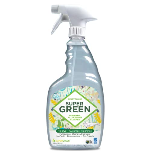 SuperGreen Powerful All-Purpose Cleaner and Degreaser | USDA Certified Bio-Based, Non-toxic, NO Ammonia or Phosphates, Cucumber Fragrance 32 fl oz 1 Pack… - size: 32 Fl Oz (Pack of 1)
