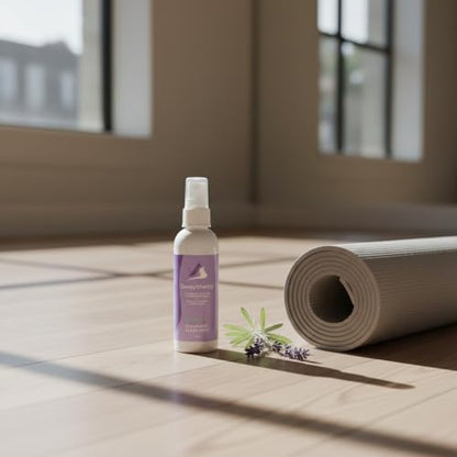 SwaytAway Fitness Mat Mist with Towel, 4oz Travel Size, 1 Pack, Lavender - size: 4 oz - 1 Pack