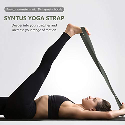 Syntus Yoga Block & Strap Set for Fitness, Pilates, Stretching and Toning - color: Grey