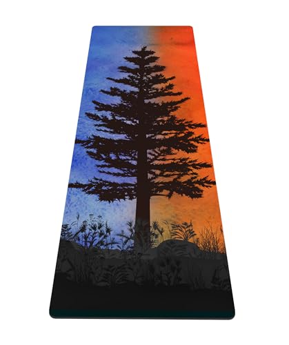 nuveti Yoga Mat Print Extra Thick TPE Non Slip Fitness Exercise Mat with Carrying Bag,72"x24" Extra Thick 6MM Exercise & Workout Mat for Yoga, Pilates Fitness and Floor Exercises - color: CangSong