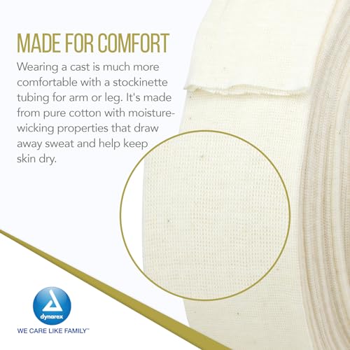 Dynarex Cotton Stockinette, 2" x 25 yds., Non-Sterile & Latex-Free, Bandage for Preventing Skin Irritation and Cast Wrinkles, Made from 100% Pure Cotton, 1 Stockinette Roll (Packaging May Vary) - size: 2in x 25 yds, 1 Count (Pack of 1)