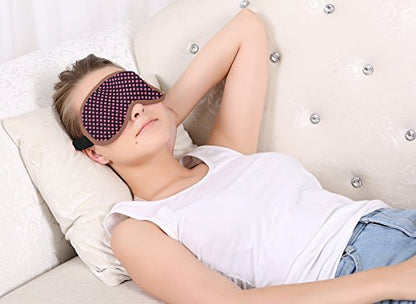 ObboMed ME-1010B Soothing Silk Eye Sleep Mask with Cooling Gel Pack, Cold Therapy Relief Wrap, for Insomnia, Tired Puffy Eyes, Headache, Wrinkles, Dark Circles and Relaxation – Pink Dot - color: Me-1010b: Pink Dot