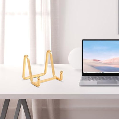 Plate Holder Easel Display Stand - 3 inch Metal Plate Stands for Display - Tabletop Picture Stand - Gold Iron Easels for Display Pictures | Photo Frames | Book | Decorative Plates | Plaque - 1 Pack - size: 3 inch