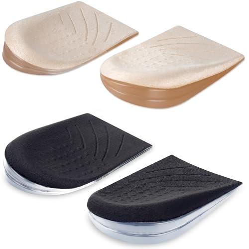 2 Pairs 3 Layers Medial & Lateral Heel Wedge Silicone Insoles - Corrective Adhesive Shoe Inserts for Foot Alignment, Knock Knee Pain, Bow Legs, Osteoarthritis for Men and Women(Large) - style: LARGE-3 Layers