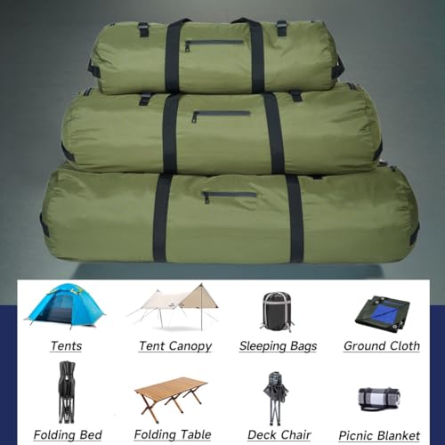 Arxus Duffle Bag 30L/50L/90L Long Travel Bag for Baseball Bat Tent Large - color: Green, size: 50L