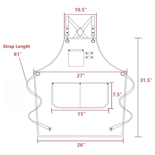 AFUN Chef Aprons for Women Men with Oversized Pockets, 12-Ounce Cotton Canvas Cross Back Water Repellent Apron (Grey) - color: Grey