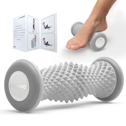 Foot Roller Massager for Plantar Fasciitis Relief, Portable Silent Deep Tissue Massager Tool for Arch and Heel Pain-Grey - color: Grey