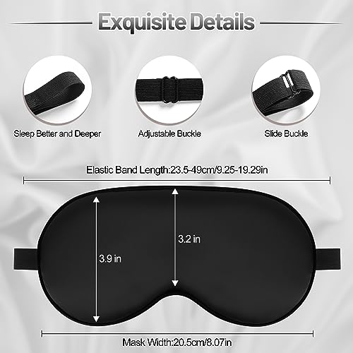 Silk Sleep Mask, Blackout Sleeping Eye Mask with Adjustable Strap 3 Pack | Soft Blindfold for Men & Women Side Sleeper, Pressure-Free Eye Cover, Eyeshade for Travel Nap Gift (Black,Blue,Green) - color: Black+blue+green