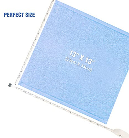 Washcloths 12 Pack 13"x13"- Extra Absorbent, Soft Multipurpose Wash Clothes and Face Towel (Blue) - color: Blue