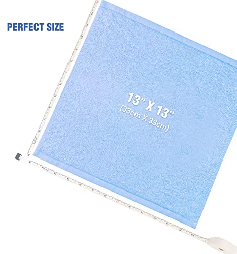 Washcloths 12 Pack 13" x 13" - Soft Wash Cloths for Your Face Towel, Wash Cloths for Your Body (White+Blue) - color: White+blue