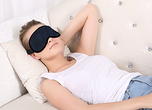 ObboMed ME-1010C Soothing Silk Eye Sleep Mask with Cooling Gel Pack, Cold Therapy Relief Wrap, for Insomnia, Tired Puffy Eyes, Headache, Wrinkles, Dark Circles and Relaxation –Dark Navy - color: Me-1010c: Dark Navy