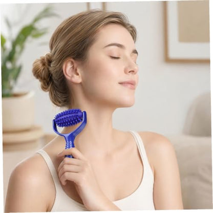 PRETYZOOM Handheld Roller Massager for Muscle Relief and Body Massage, Blue Abs PVC Yoga Massage Stick to Reduce Tension, Suitable for Body Parts, for Yoga Enthusiasts and Sedentary
