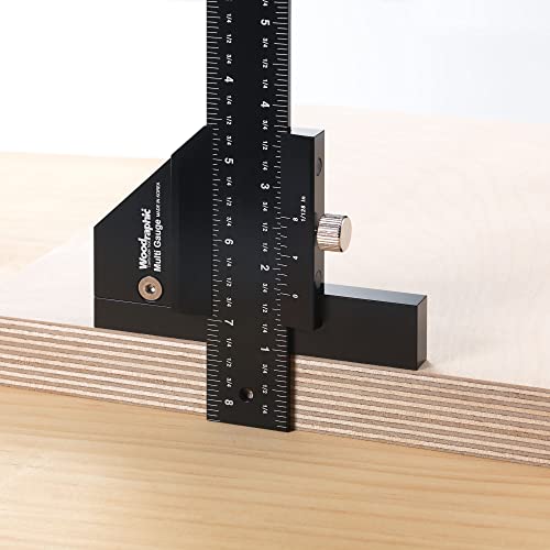 Scriber Gauge 300mm – CNC Metric Measuring Ruler, Marking Gauge, Layout Square, Woodworking Thickness Tool for Joinery, Cabinetry, DIY and Furniture Making (New Version) - size: 300mm