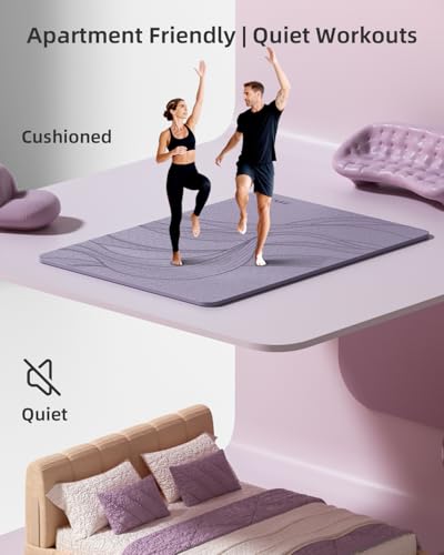 Large Yoga Mat (75.5"x47.6"x0.4"）Extra Wide & Thick 10mm | Non-Slip Exercise Mat, High-Density TPE Mat for Yoga Pilates & Home Gym Workouts - color: Purple