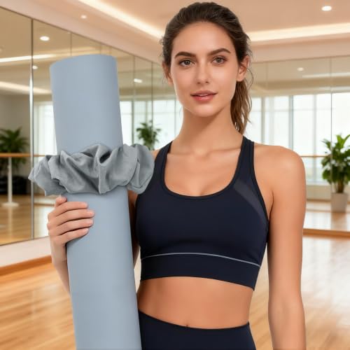 Yoga Mat Scrunchie - Stylish Holder, Durable & Elastic Fabric - Fits All Standard Mats (Mat Not Included) - color: Grey