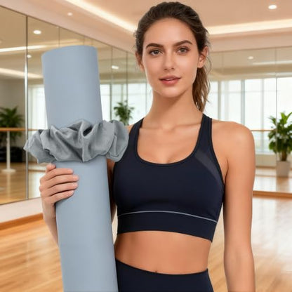 Yoga Mat Scrunchie - Stylish Holder, Durable & Elastic Fabric - Fits All Standard Mats (Mat Not Included) - color: Grey