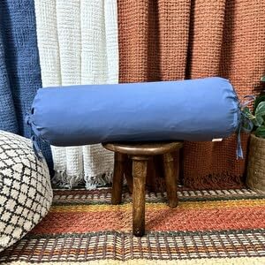 Cotton Round Bolster Pillow Cover – 16 by 6 Inch | Pack of 2| Soft, Machine Washable Neck Roll Case for Yoga & Spa Use (Grey) - color: Grey, size: 16" x 6" (Pack of 2)