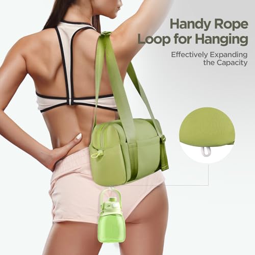 Mini Gym Bag for Women Girls Small Gym Tote Bag with Wet Compartment Waterproof Travel Duffle Bag Cute Workout Sport Bag - color: Green-12in