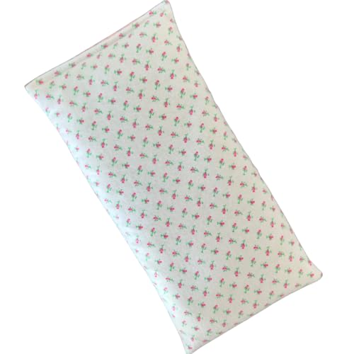 Microwavable Hot and Cold Pack Heating Pads, Flax Seed and Herbal Packs, 3 Sizes, Pink Vintage Floral Flannel (6" x 12") - size: 6" x 12"