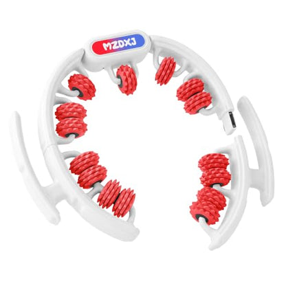 Cellulite Massage Tool, Anti-Cellulite Roller- Lymphatic Drainage Massager - Muscle Roller, Deep Fascia Massage, Dimpled Skin Removal, Legs/Thighs/Buttocks (15 Wheel - Red) - color: White and Red