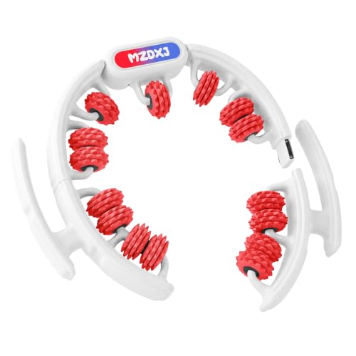 Cellulite Massage Tool, Anti-Cellulite Roller- Lymphatic Drainage Massager - Muscle Roller, Deep Fascia Massage, Dimpled Skin Removal, Legs/Thighs/Buttocks (15 Wheel - Red) - color: White and Red