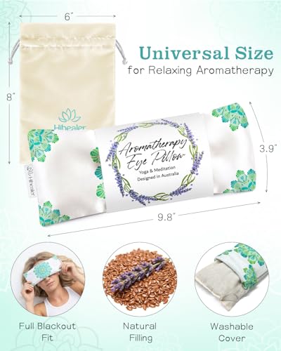 Hihealer Lavender Eye Pillow for Relaxation, Yoga, Sleep, Weighted Eye Mask - color: Sage Green